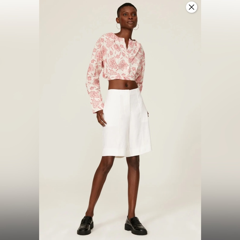 Saunders x RTR White Linen Shorts - Picture 2 of 12